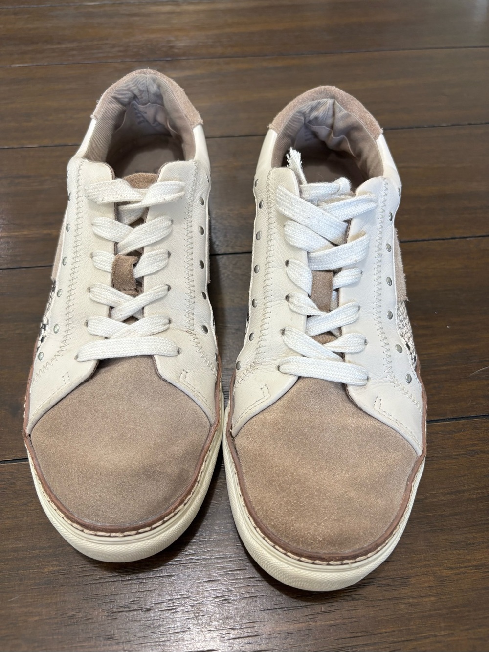 Crown Vintage Kalinda Suede Snakeskin Studded Sneakers Size 9 - Picture 6 of 6